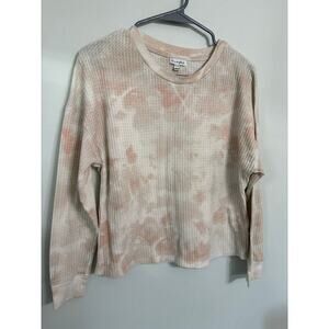Love, Fire Waffle Knit Lounge Set | Tie Dye Cream/Blush | XL